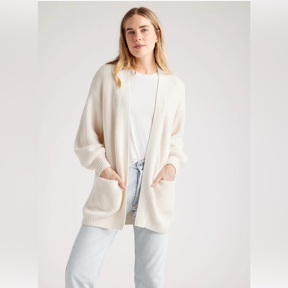 Quince Oversized Cardigan Sweater Organic Cotton | SZ XL